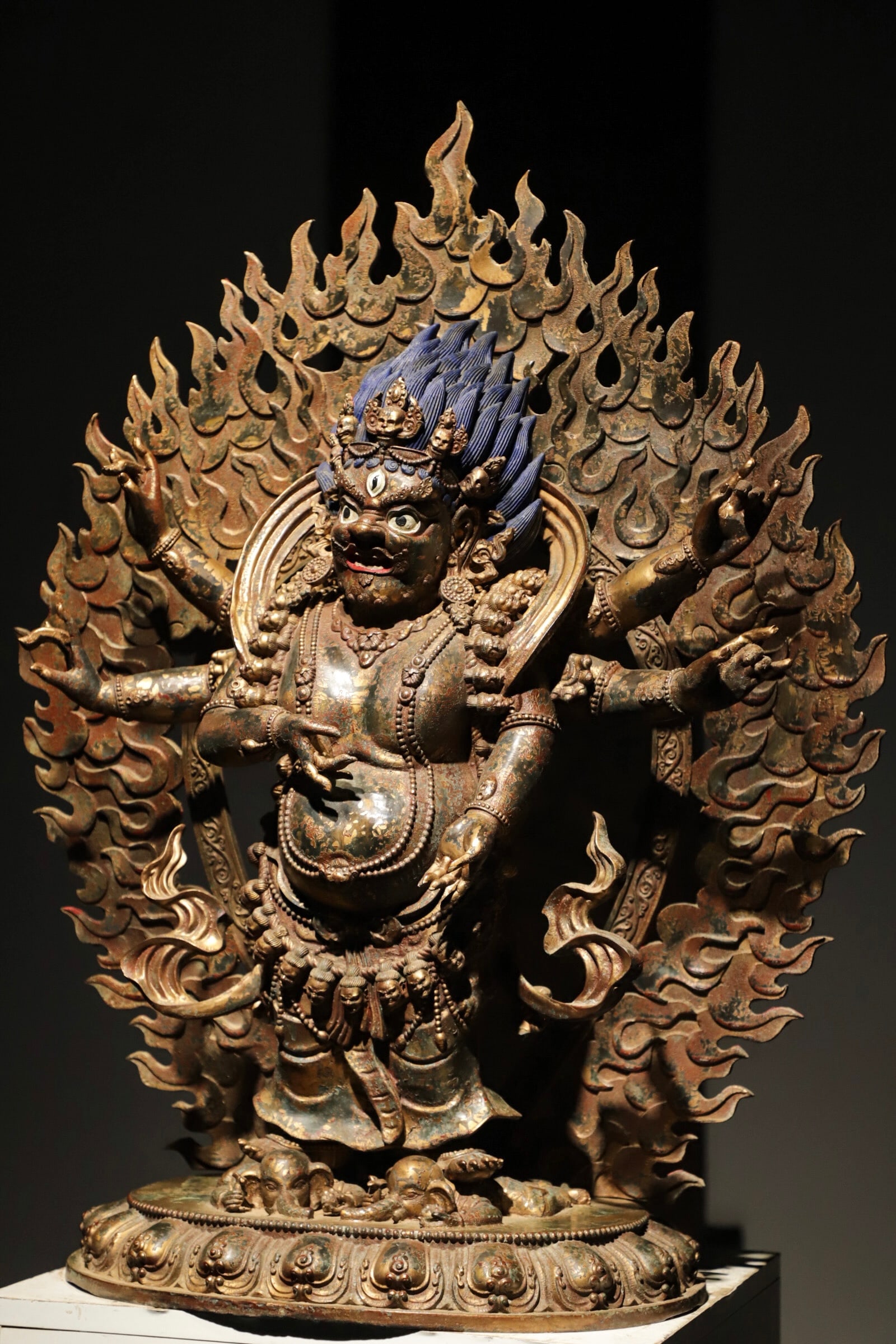 Gilt-Bronze Six-Armed Mahakala Statue, Qing Dynasty (1644-1912) (1 of 9)