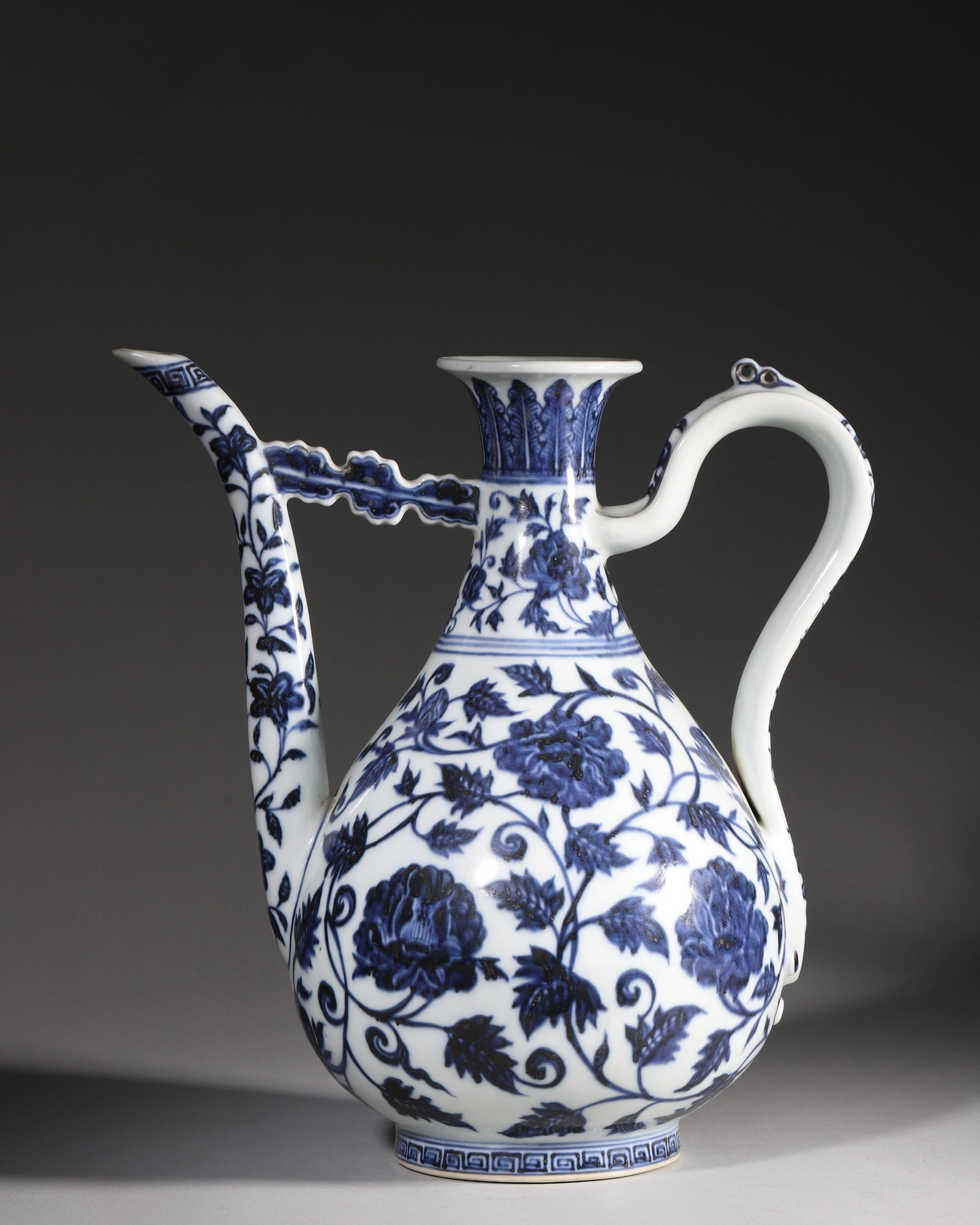 Ming Dynasty, Blue and White Peony Ewer, Yongle Period (1 of 9)