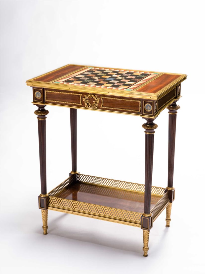 Henry Dasson (French, 1825-1896), Louis XVI-Style Gilt-Bronze and Jade Table, in the manner of (1 of 7)