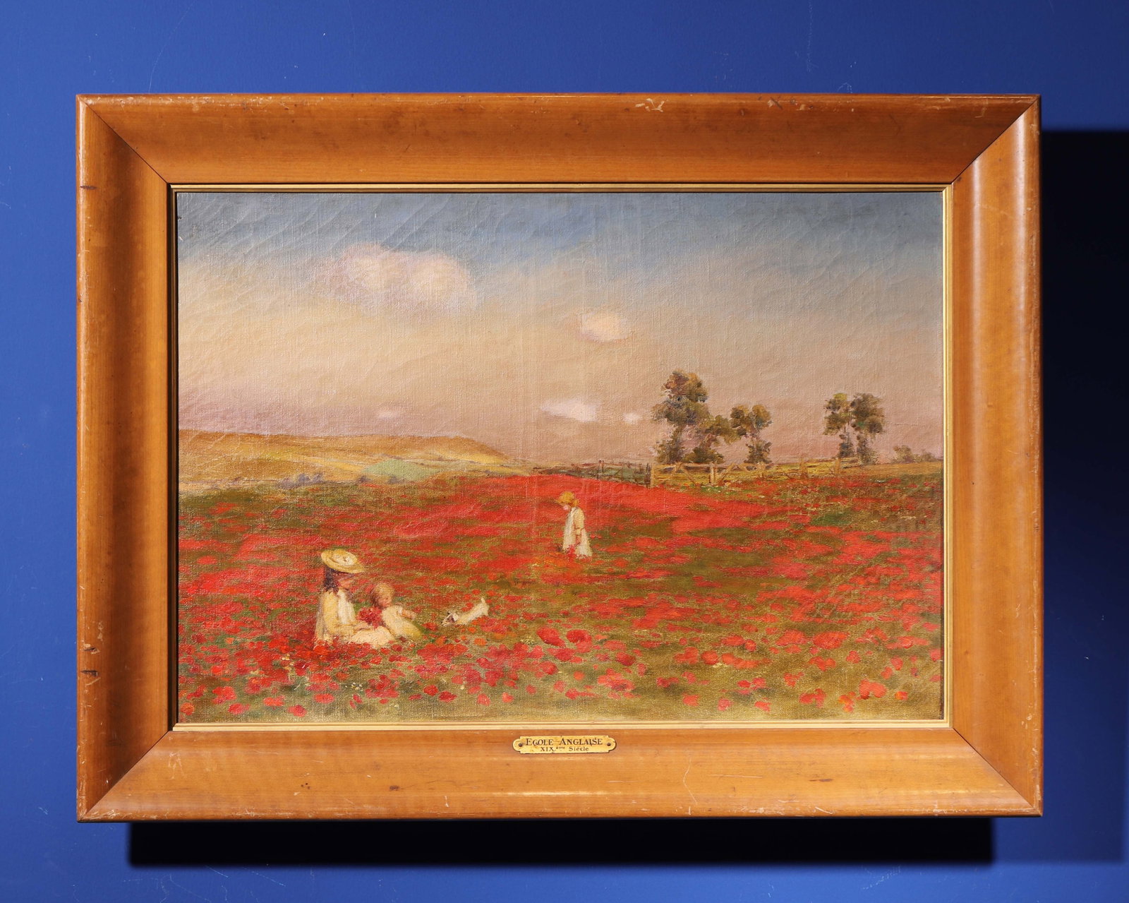 19th-Century British School Oil Painting Wild Poppies: Acquired from a European gallery. Dimensions: Frame Width: 54cm (21.26in), Frame Height: 72cm (28.35in), Image Width: 40cm (15.75in), Image Height: 58cm (22.83in) Item description The East is Red Auct
