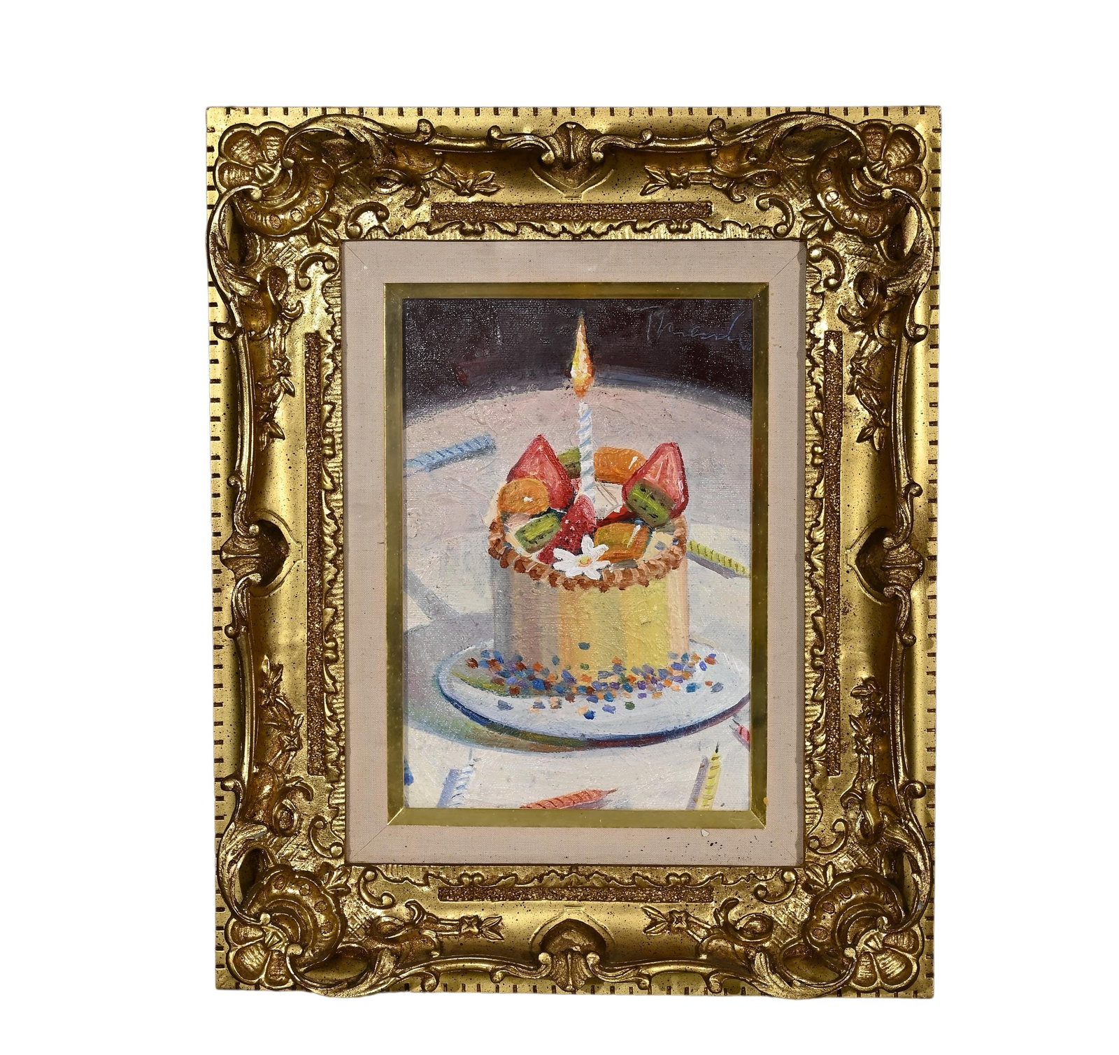 In the Manner of Wayne Thiebaud (American, 1920-2021), Oil on Canvas: The work retains original canvas and period frame with natural signs of age. The painting surface is clean and stable, without visible tear, hole, heavy craquelure or restoration. The overall preserva