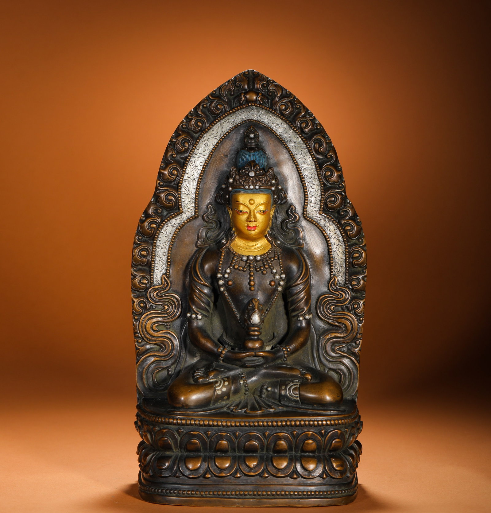 Qing Dynasty, Gilded Bronze Statue of the Buddha of Infinite Life (1 of 10)