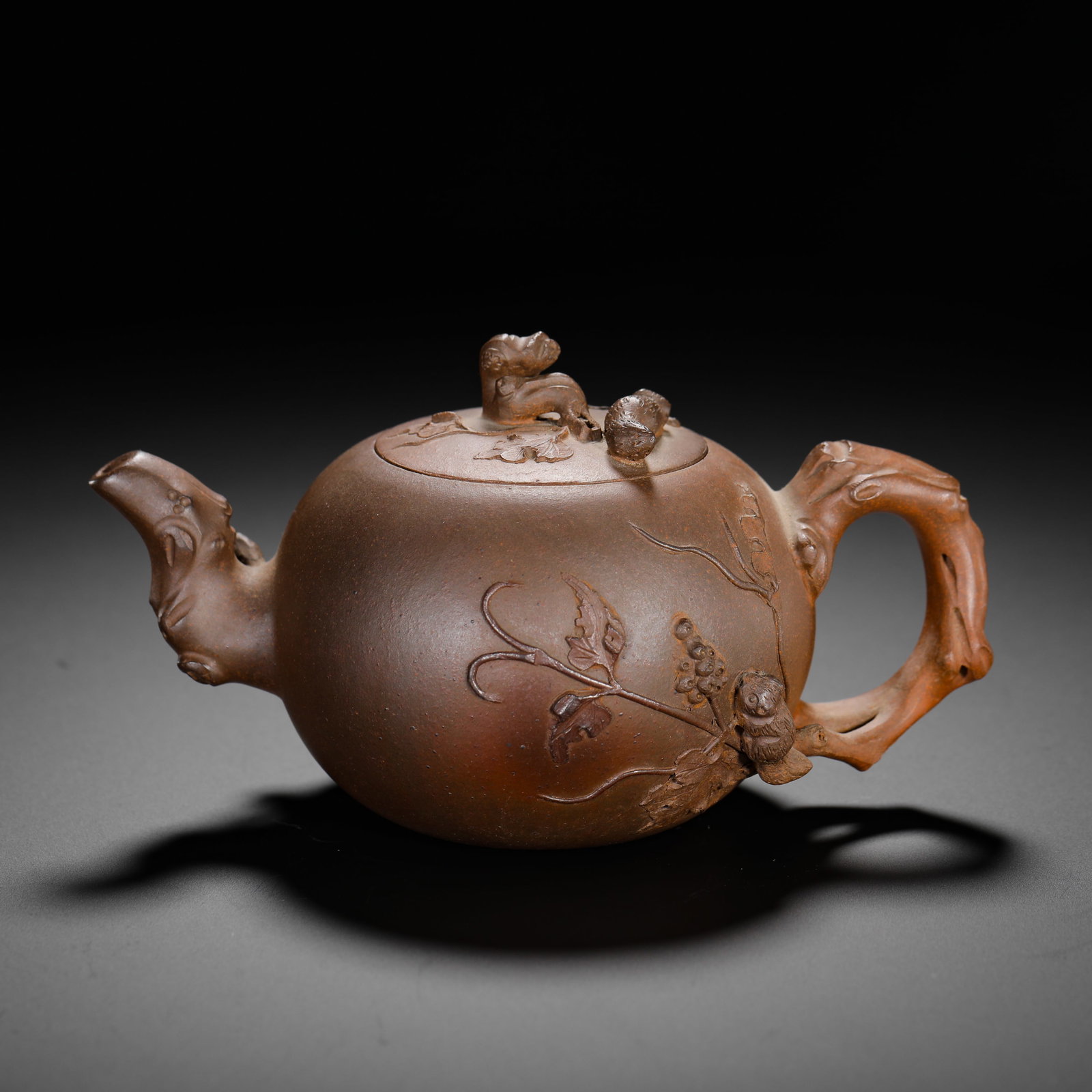 Zhu Kexin Squirrel Grape Purple Clay Teapot (1 of 9)