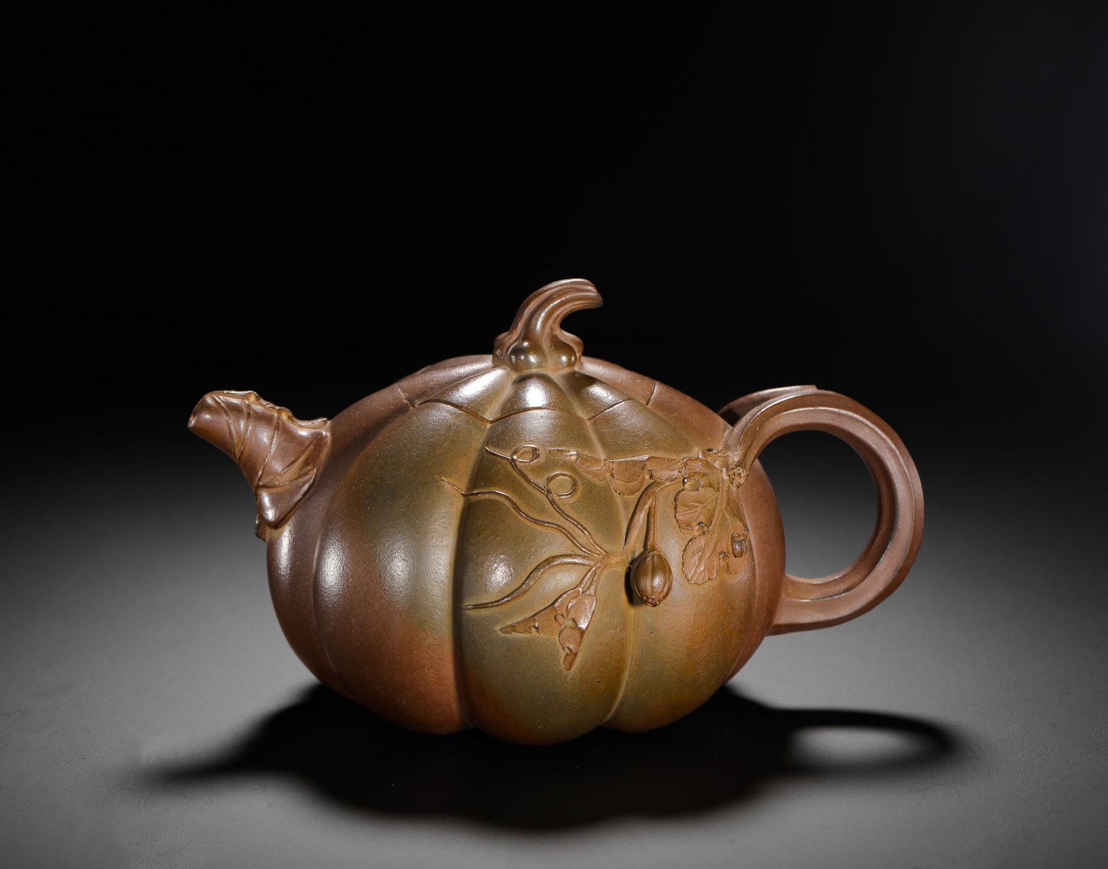 Wang Yinxian's Kiln-Transformed Pumpkin Purple Clay Teapot (1 of 10)