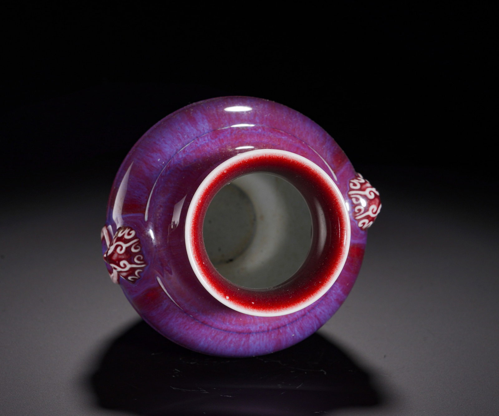 Qing Dynasty, Glazed Beast Ear String Pattern Vase - 7