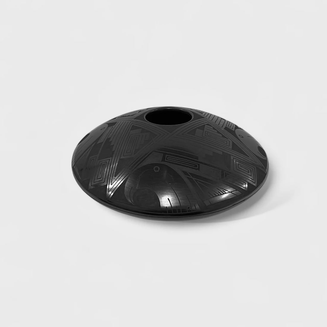 "Black Flat Vase" Hand-coiled Vase (1 of 2)