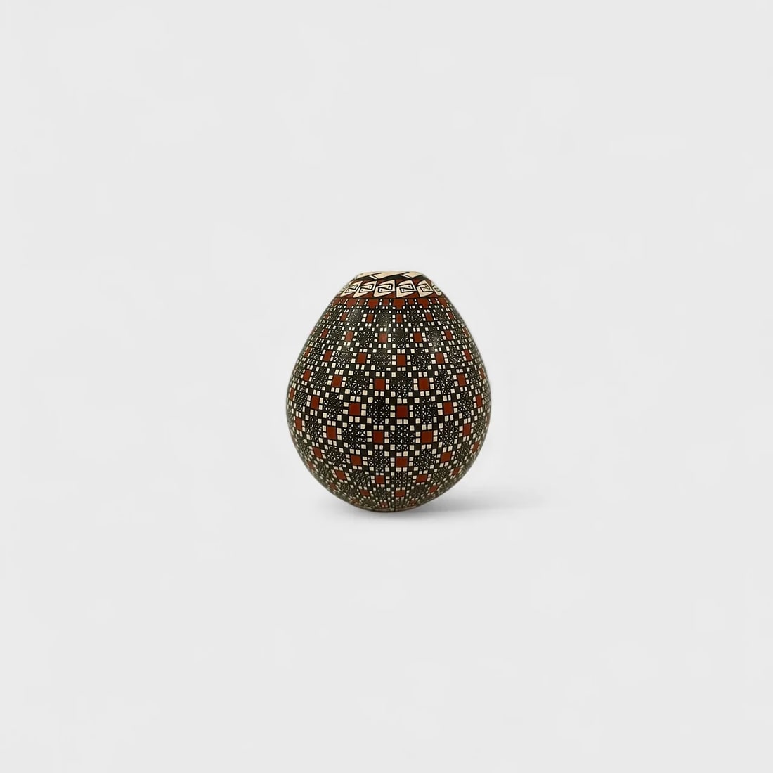 "Mosaic Geometry Vase" Hand-coiled Clay Vase (1 of 1)