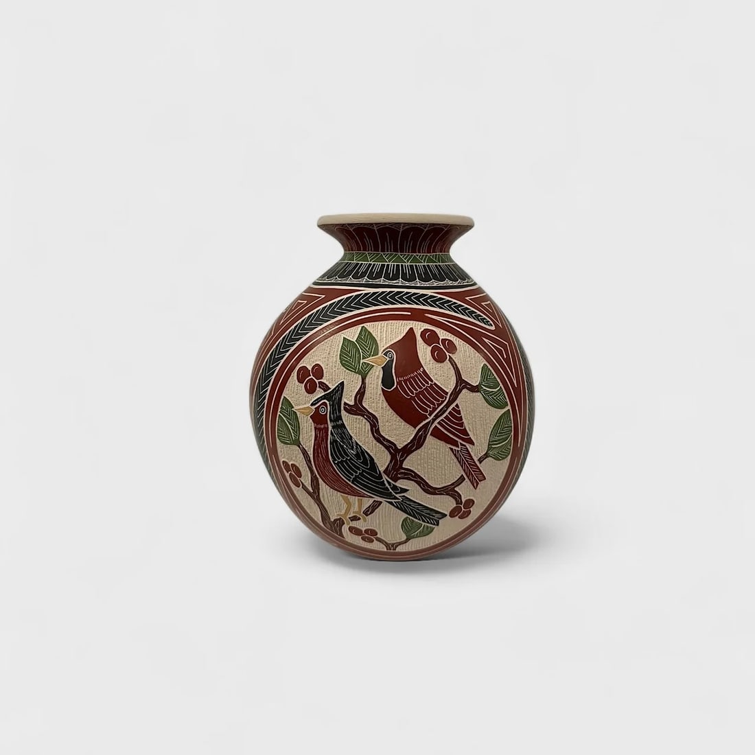 "Cardinal Grove" Hand-coiled Ceramic Vase (1 of 2)