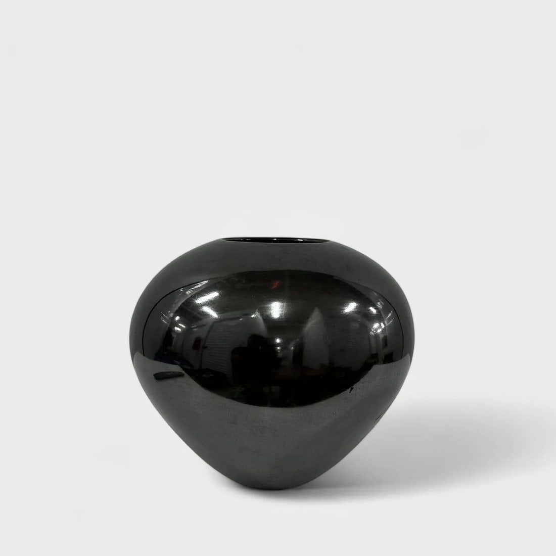 "Obsidian Drop" Hand-coiled and Fired Ceramic Vase (1 of 1)