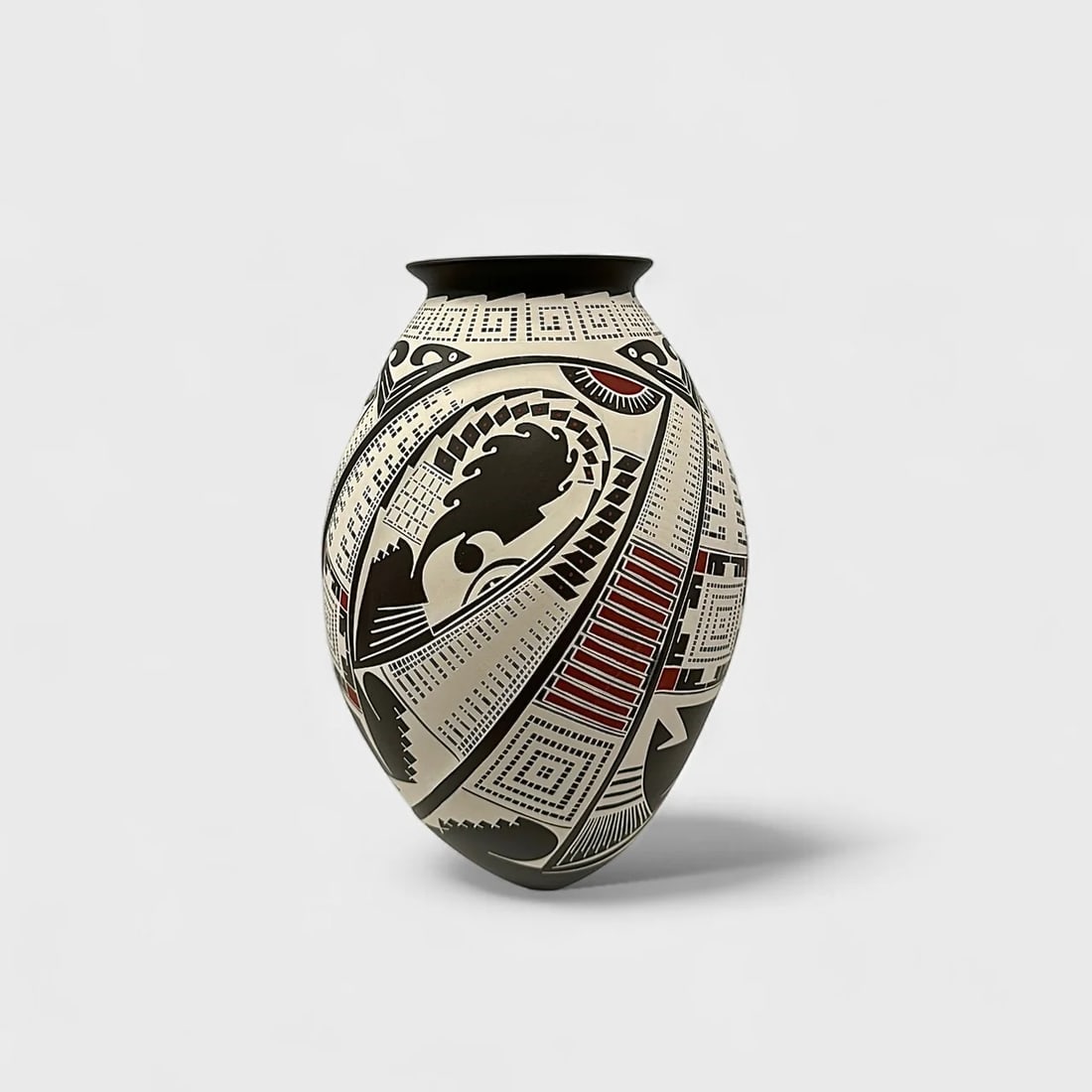 "Shadows in Motion" Hand-coiled Ceramic Vase (1 of 1)