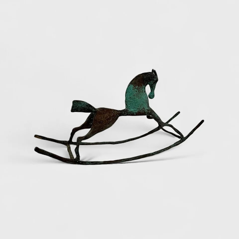 “We Are Horses Too?? Bronze Sculpture: Germán Venegas "We are Horses Too"12" (h) x 24" (l) x 6" (w)7.8 lbs. Cast bronze contemporary sculptural form. Charged with symbolism and subtle rebellion, We Are Horses Too (También Somos Caballos)
