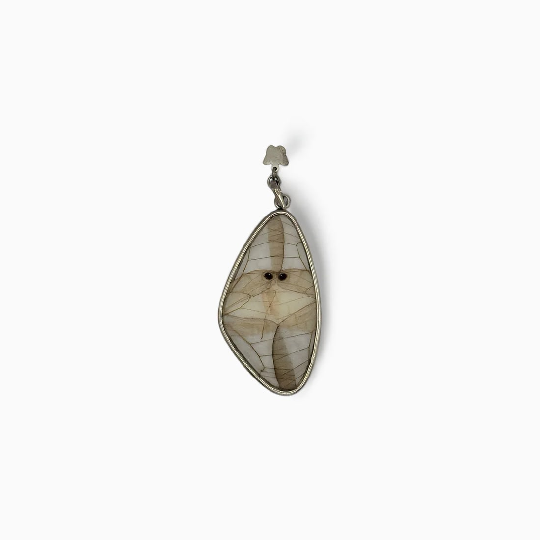 "Whisperwing" Medium Butterfly Wing Jewelry Pendant: Elegant in form and subtle in tone, the Whisperwing Pendant showcases the natural harmony of butterfly wings preserved in a clean, timeless silhouette. Measuring 1 1/2 inches, this pendant is handcraf