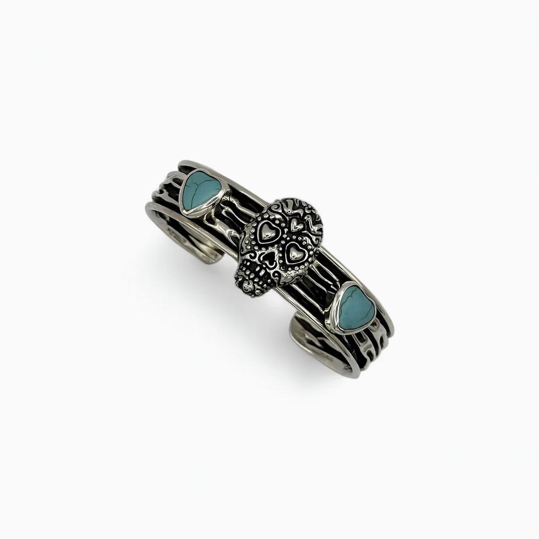 "Calavera Cuff" Turquoise Bracelet (1 of 2)