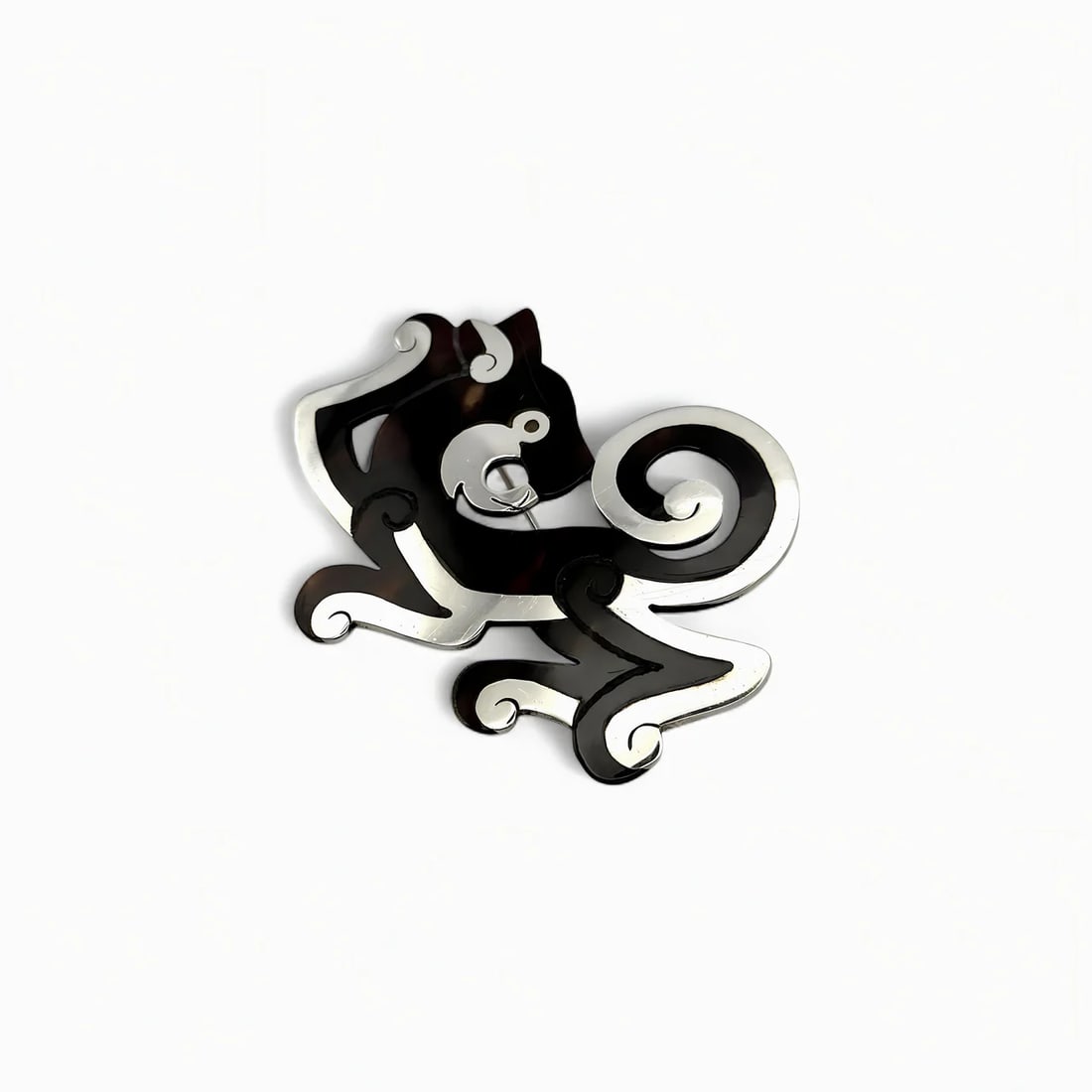 "Jaguar Pin" Tortoise Shell Jewelry Brooch (1 of 1)