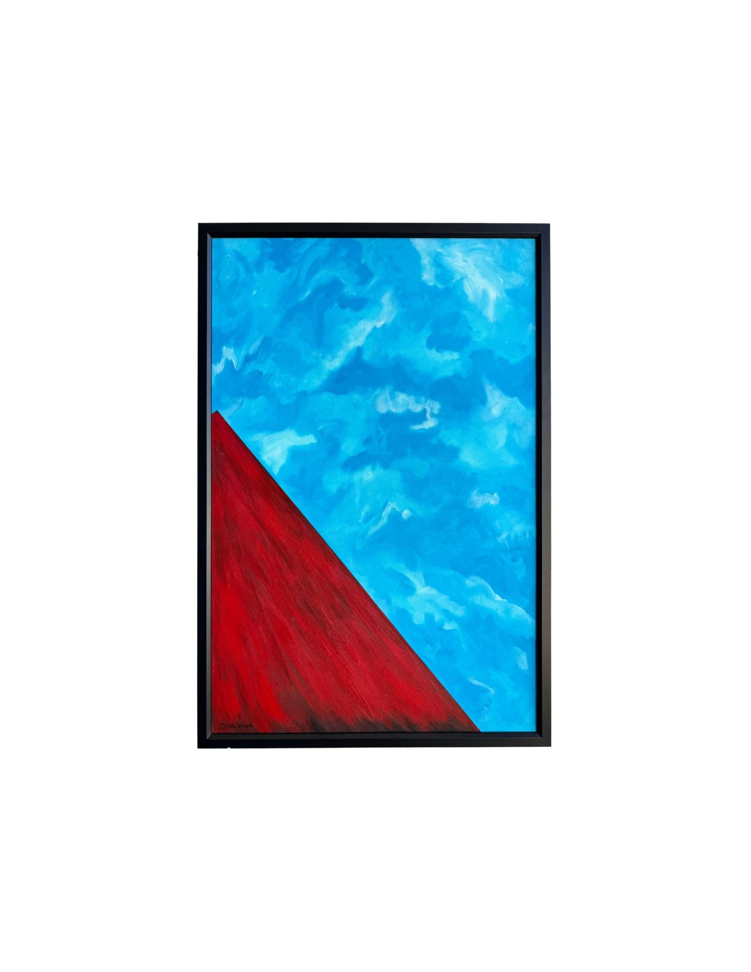 "Red Wall Series - Slant #2" Acrylic Painting: Viola DelgadoSlant 2 37.5" x 25.5"2008Acrylic on canvas.Signed. Framed.