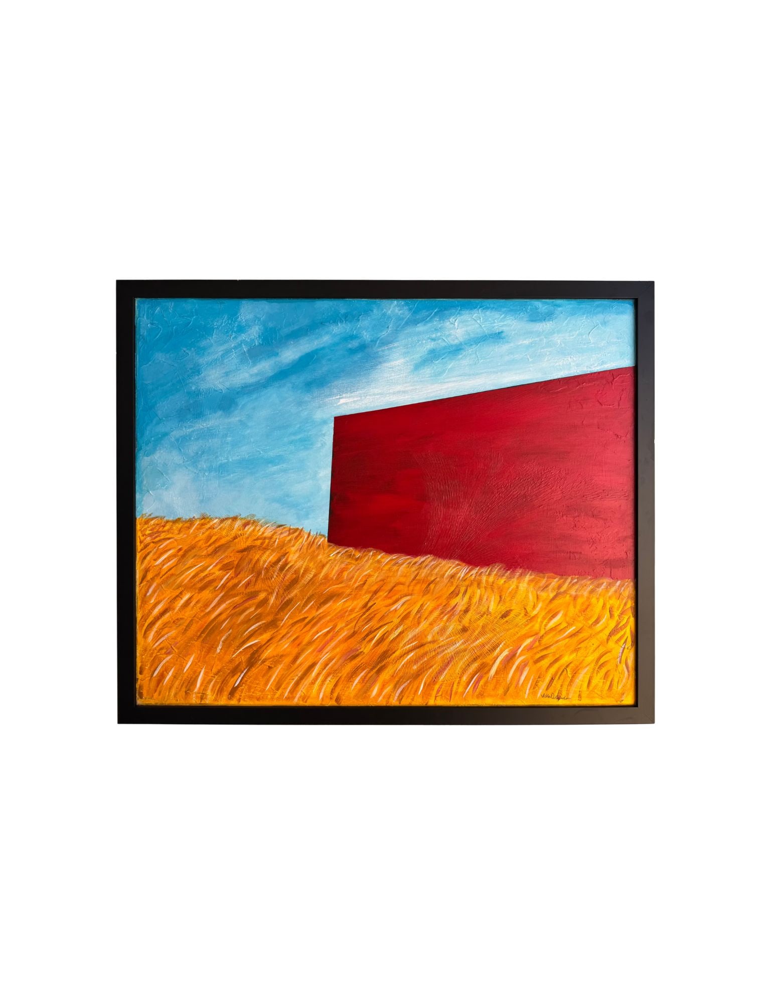 "Red Wall Series - Amber Waves of Gold" Acrylic Painting (1 of 1)