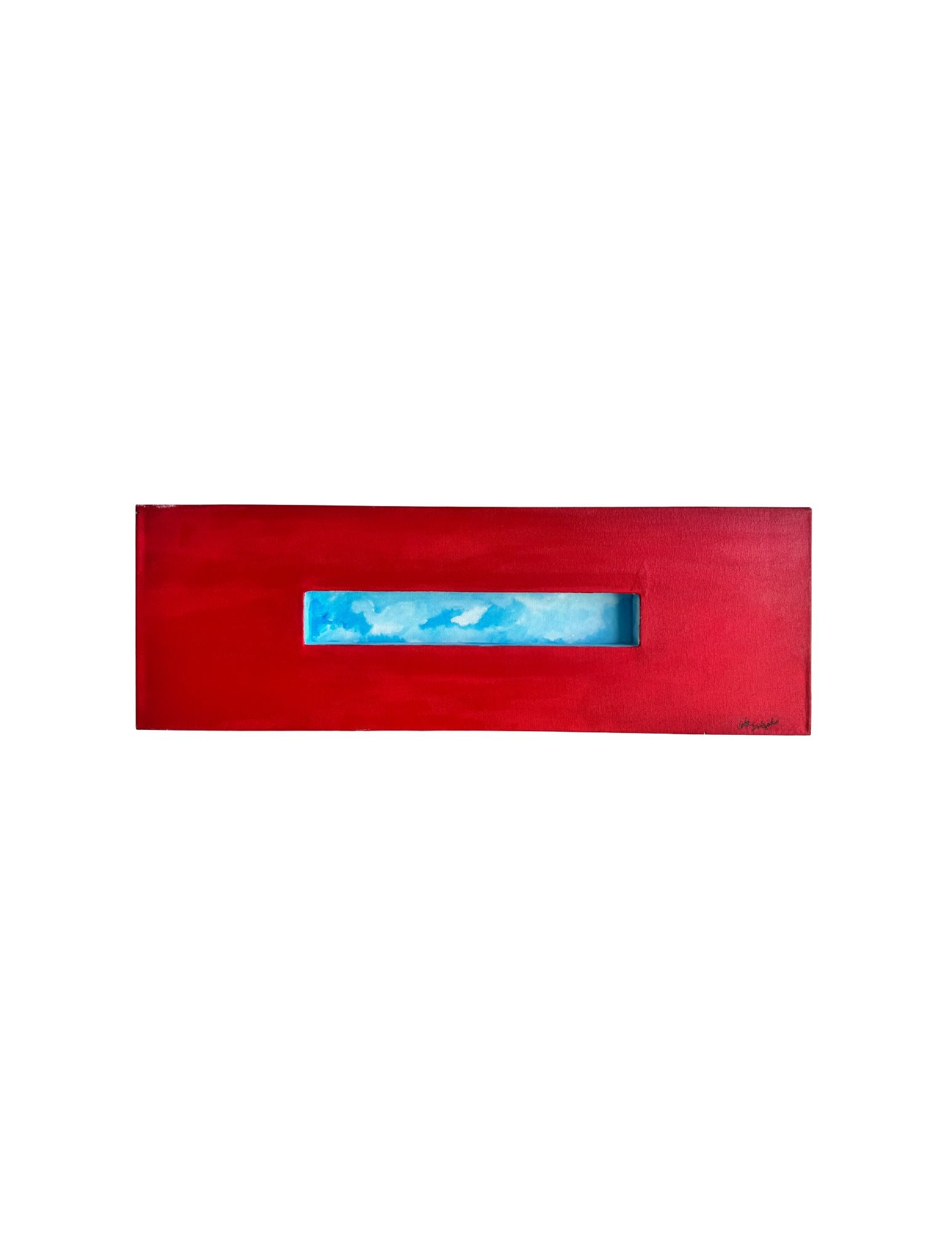 "Red Wall Series - Looking through the Red Wall" Acrylic Painting: Viola DelgadoLooking through the Red Wall36" x 12"2009Acrylic on canvas.Signed.