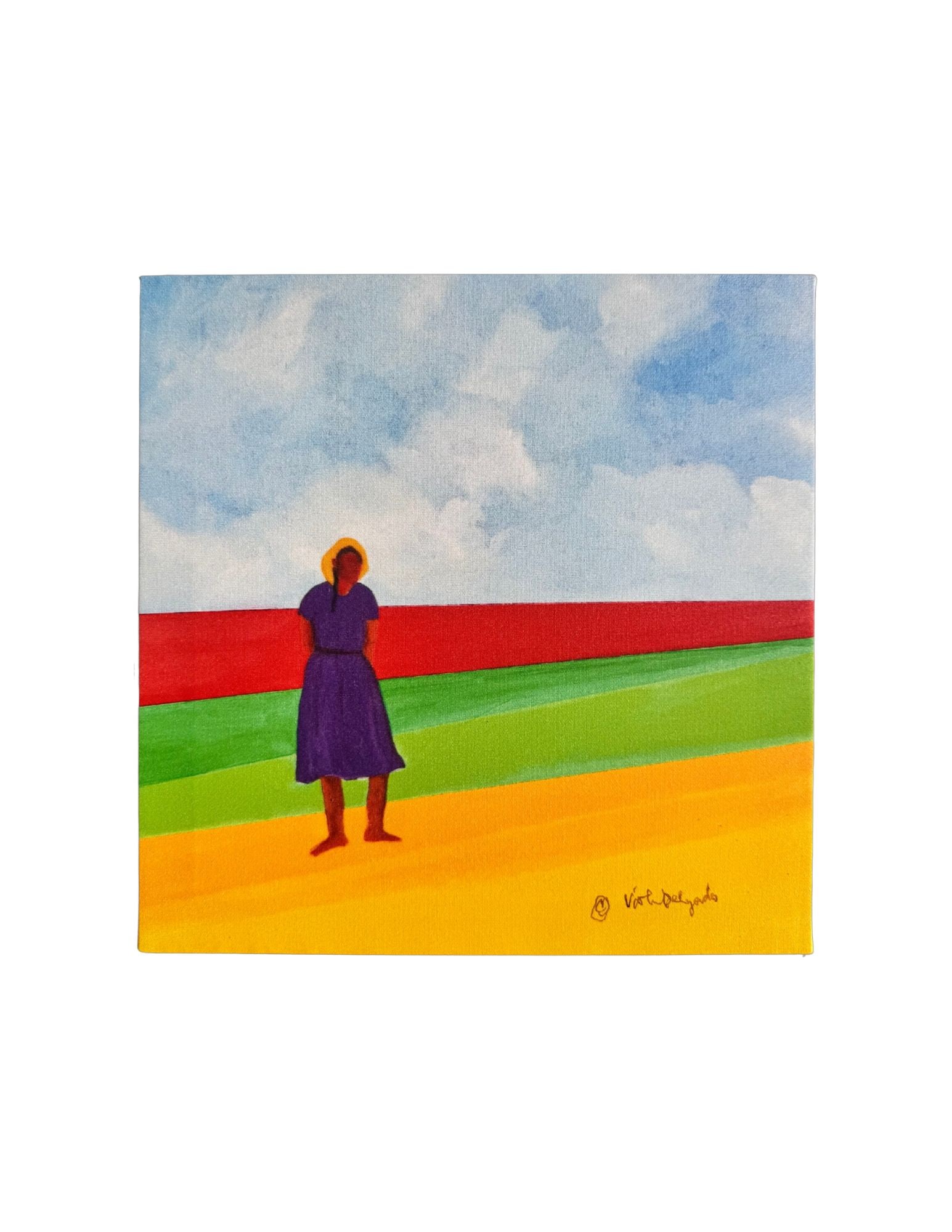"Girl with Hat" Acrylic Painting: Viola DelgadoGirl with HatMeasurements Uknown2010Medium Signed. COPY.