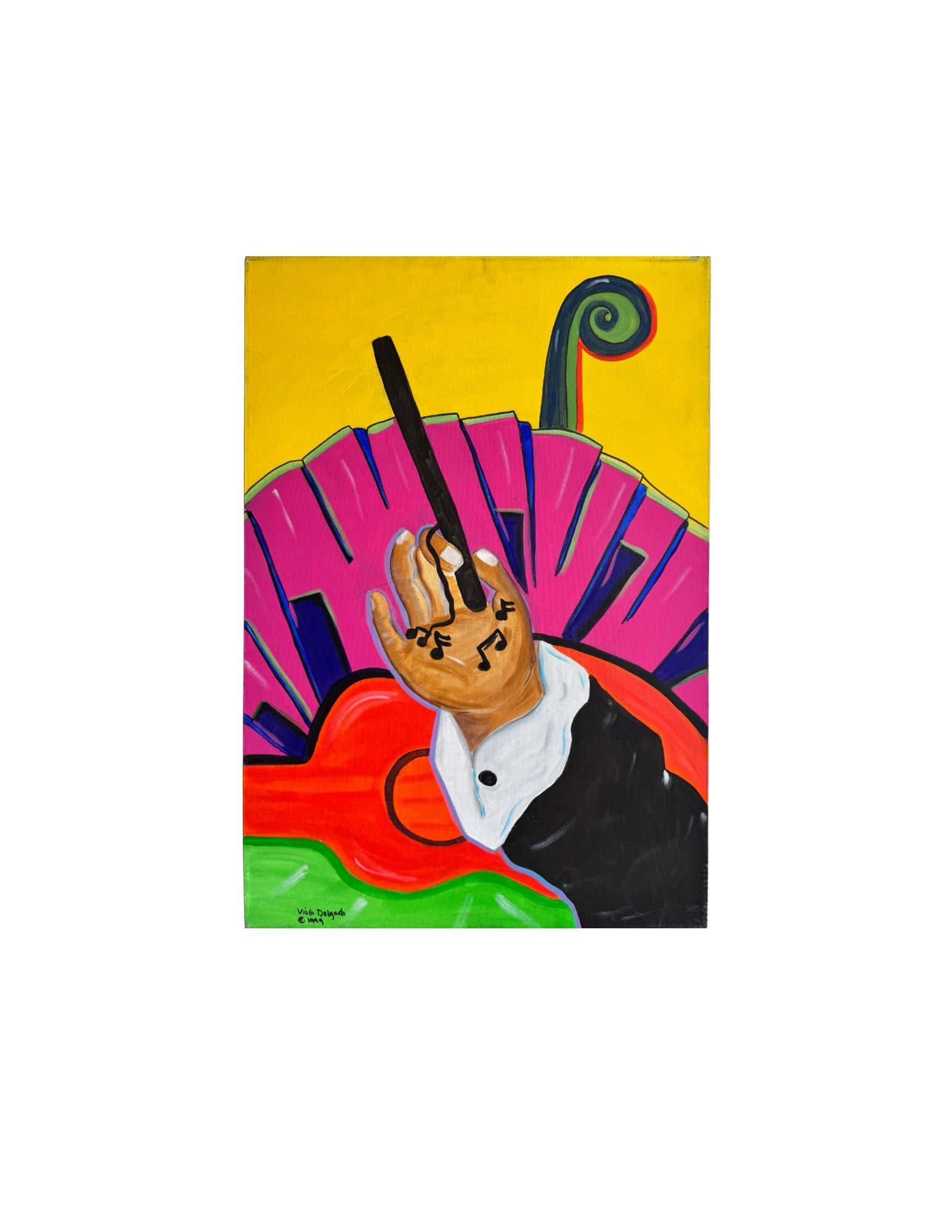 "El Maestro" Acrylic Painting: Viola DelgadoEl Maestro 36" x 24" 1999Acrylic on Canvas. Signed.