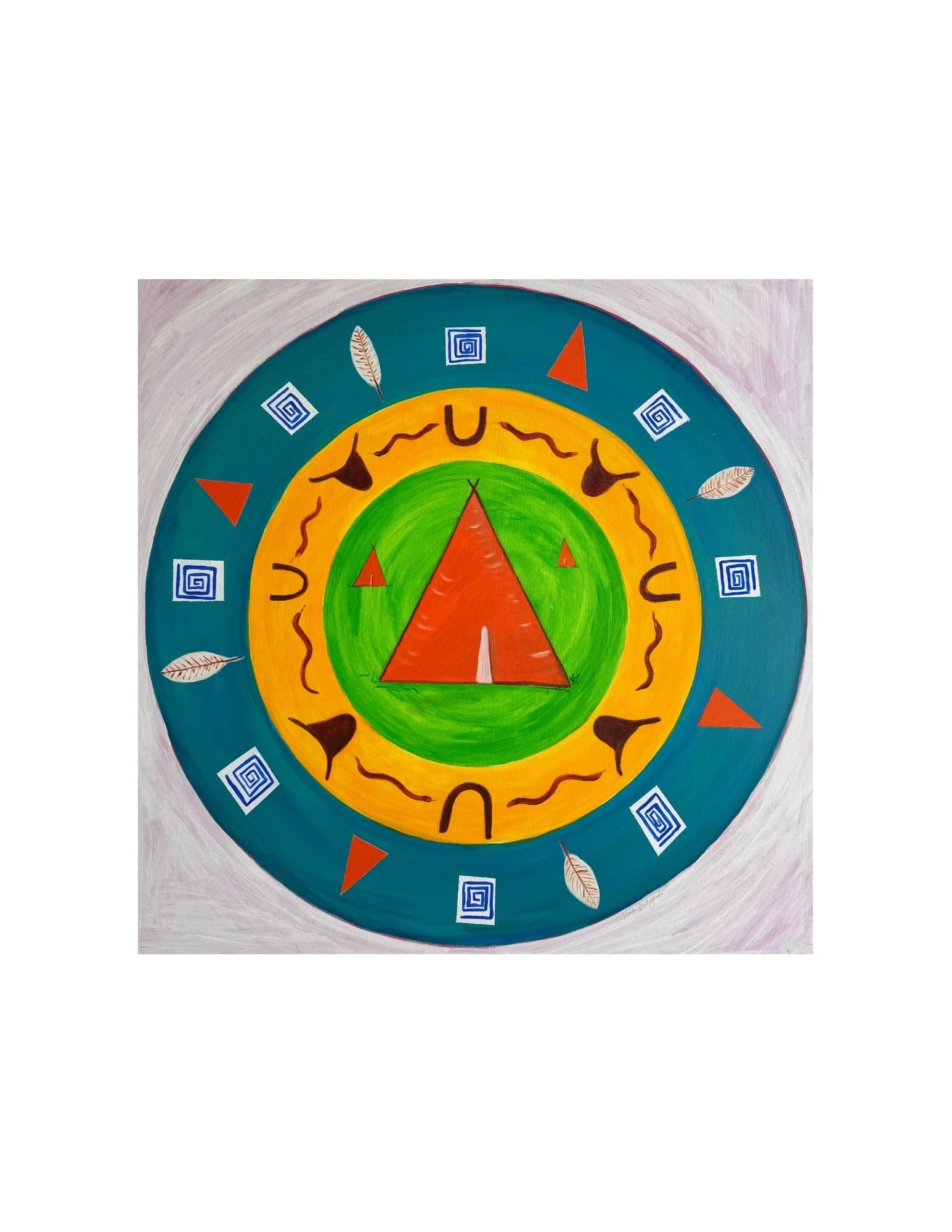 "Hut" Acrylic Painting: Viola DelgadoHut36" x 36"2005Acrylic on canvas.Signed.