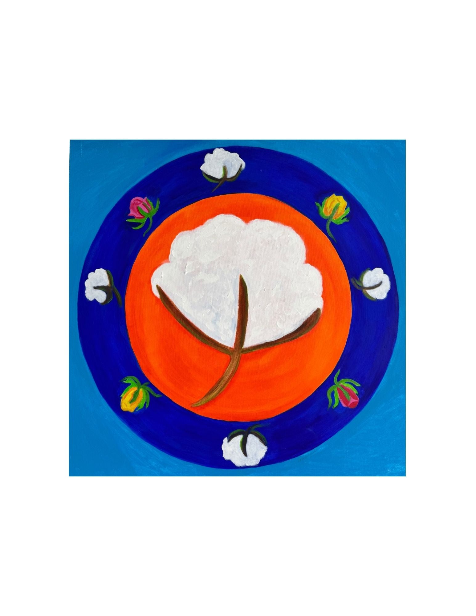 "Cotton" Acrylic Painting: Viola DelgadoCotton36" x 36"2005Acrylic on canvas.Signed.