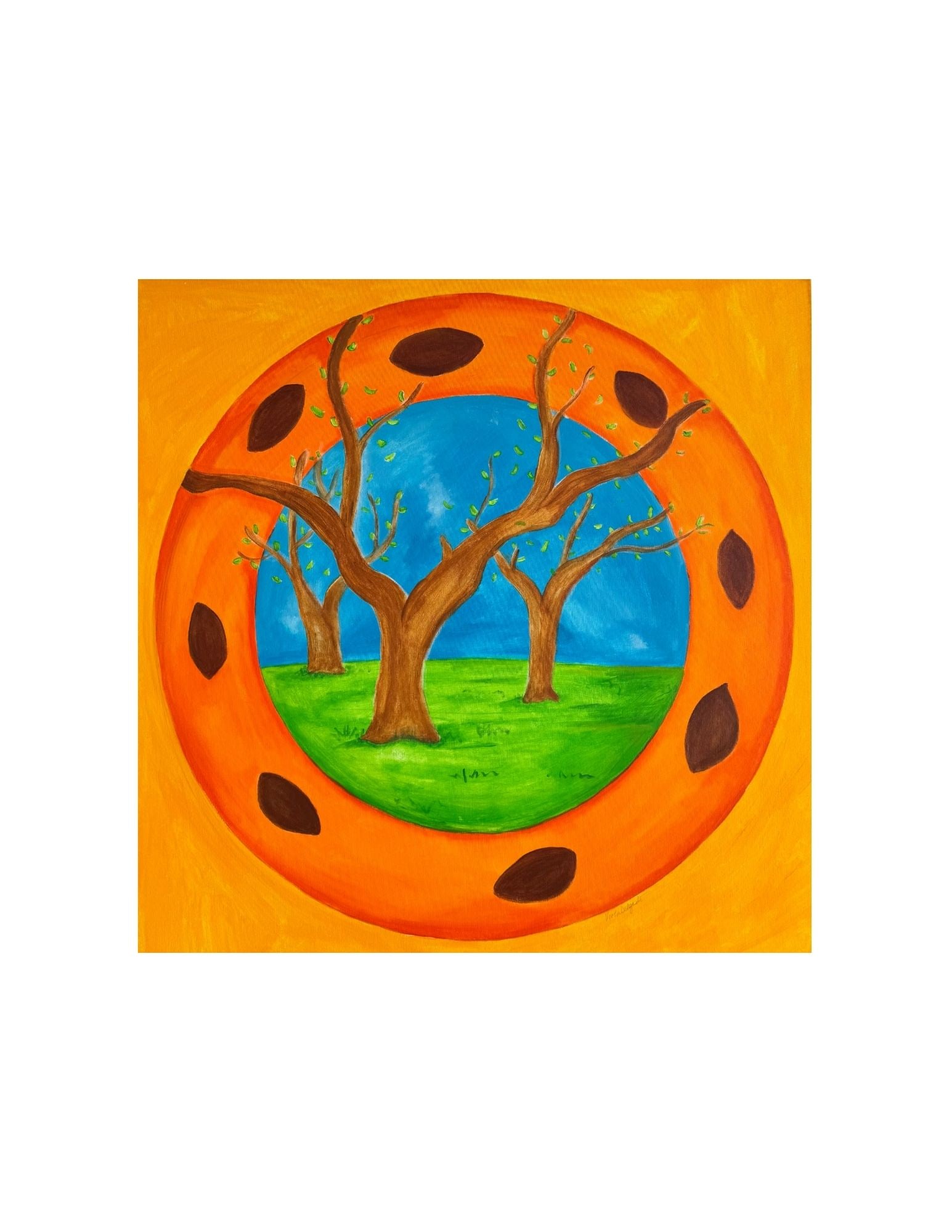 "Pecans" Acrylic Painting: Viola DelgadoPecans36" x 36"2005Acrylic on canvas.Signed.
