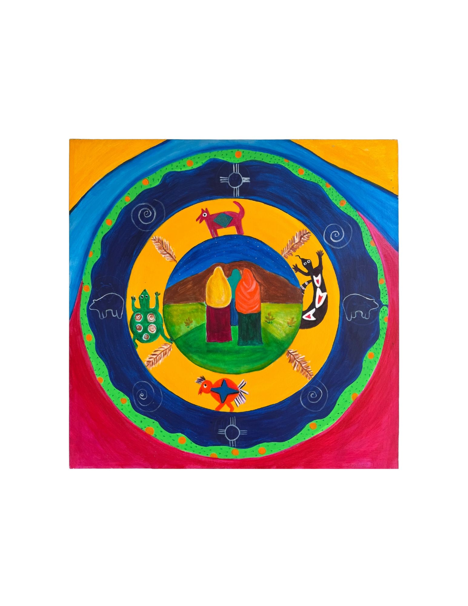 "The Circle" Acrylic Painting: Viola DelgadoThe Circle36" x 36"2005Acrylic on canvas.Signed.