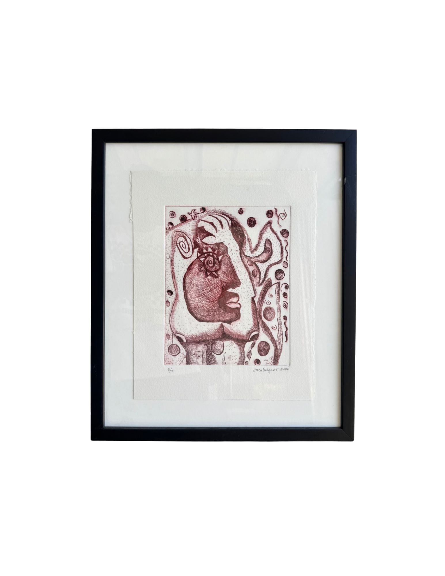 "Untitled #1" Drypoint Etching.: Viola DelgadoUntitled #121" x 17"2006Drypoint Etching. Signed. Framed.