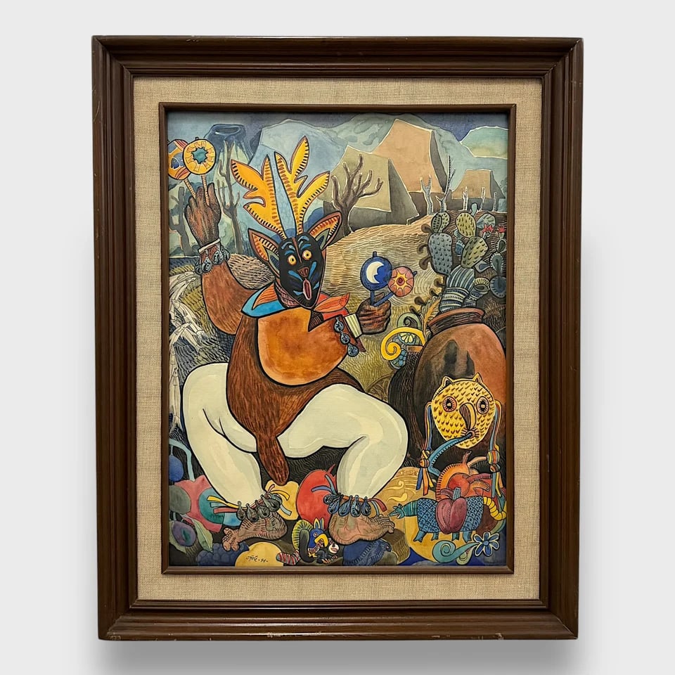 “Dance of the Deer of Cocacho?? – Gouache Painting (1 of 1)
