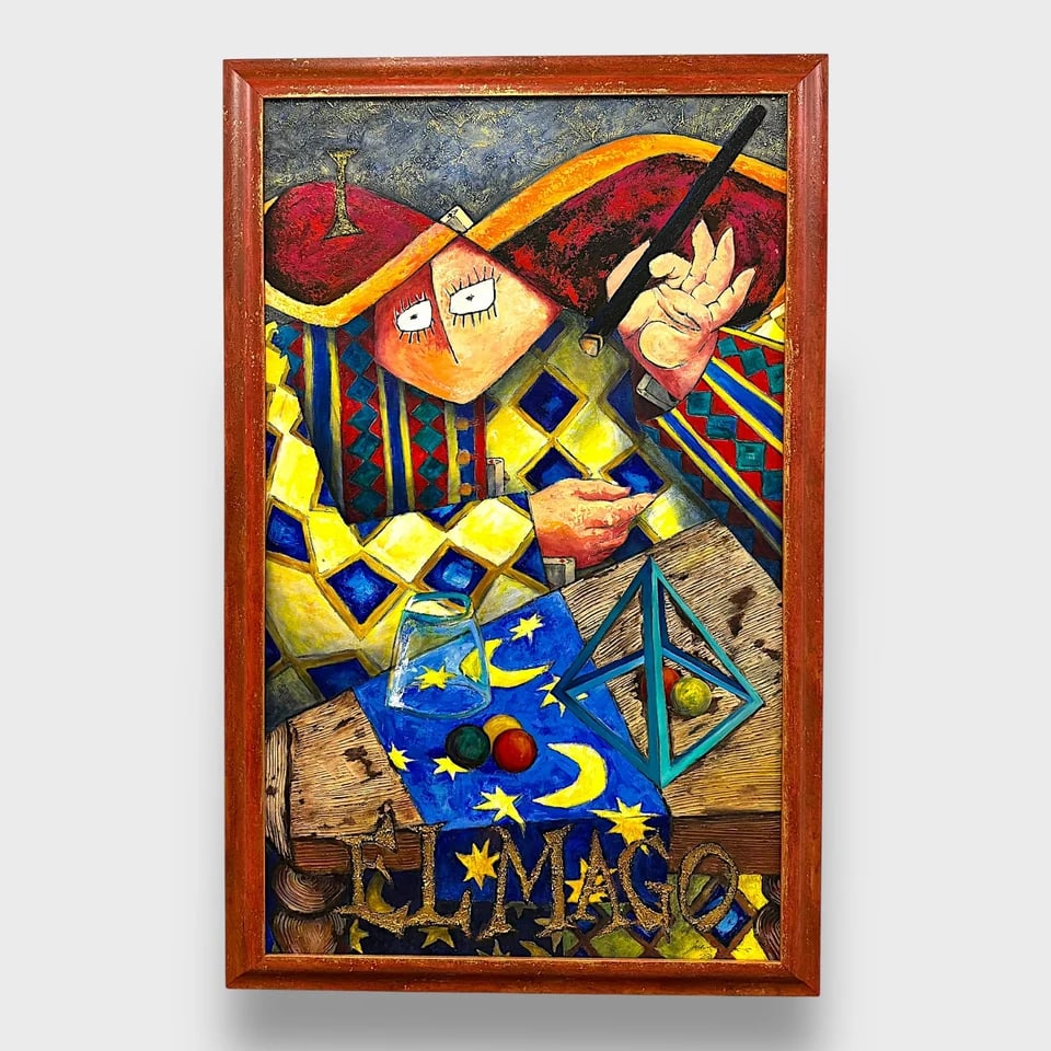 “The Magician – Circus Scene" Acrylic Painting (1 of 4)