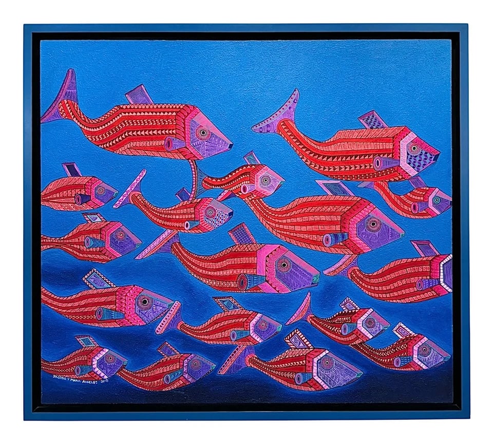 “School of Honor?? – Oaxacan Fish Painting (1 of 1)
