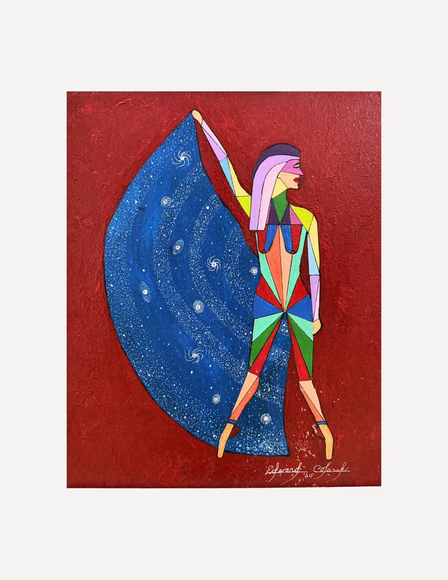 Edward Colarik Oil Painting: Edward ColarikThe Cosmos Revealed 20" x 16"Oil on CanvasAbout the ArtistEdward Colarik was a Dallas-based multimedia artist, sculptor, designer, and producer whose career spanned more than five decade
