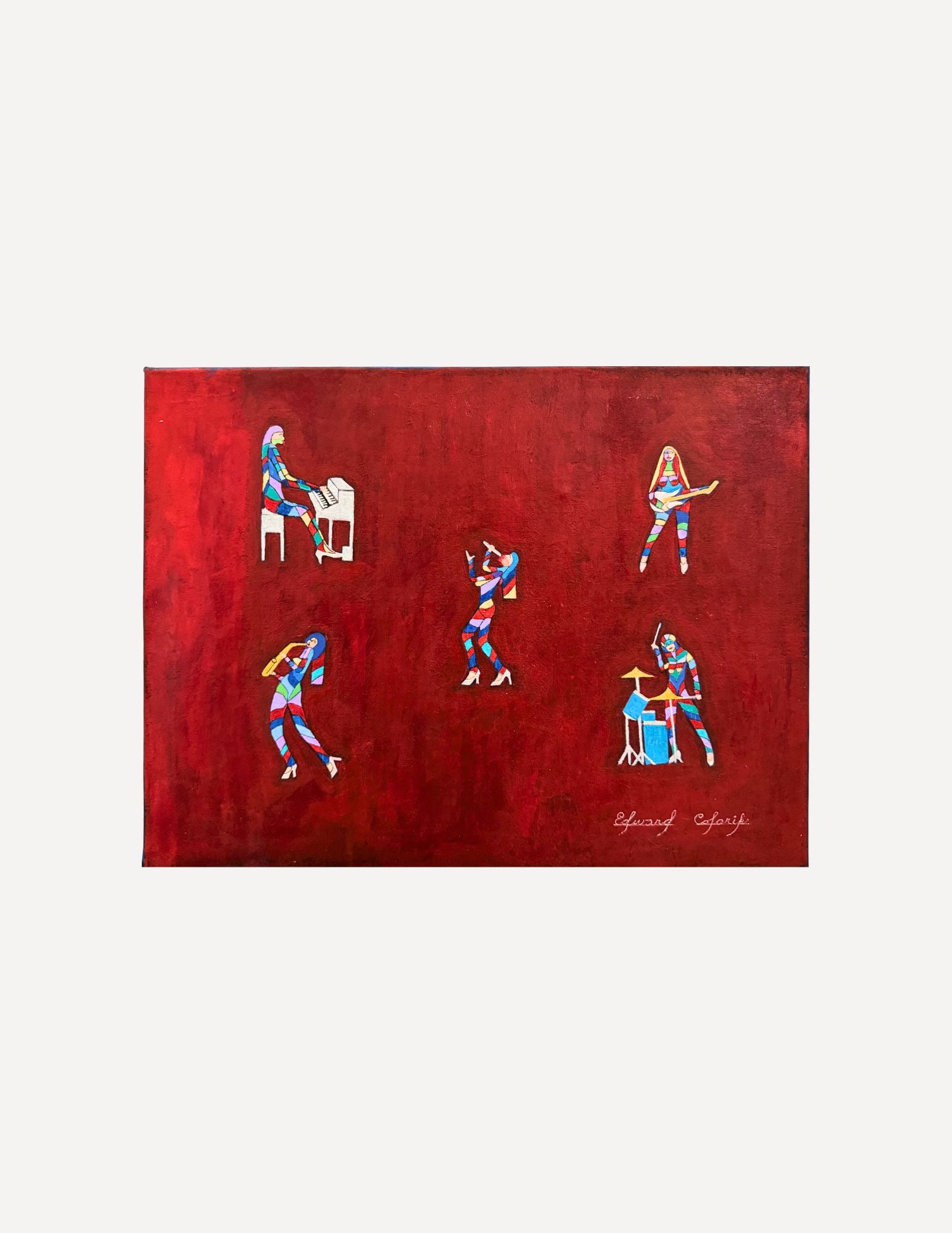 Edward Colarik Oil Painting: Edward ColarikPuzzle Girl Band28" x 21"Oil on CanvasAbout the ArtistEdward Colarik was a Dallas-based multimedia artist, sculptor, designer, and producer whose career spanned more than five decades. W