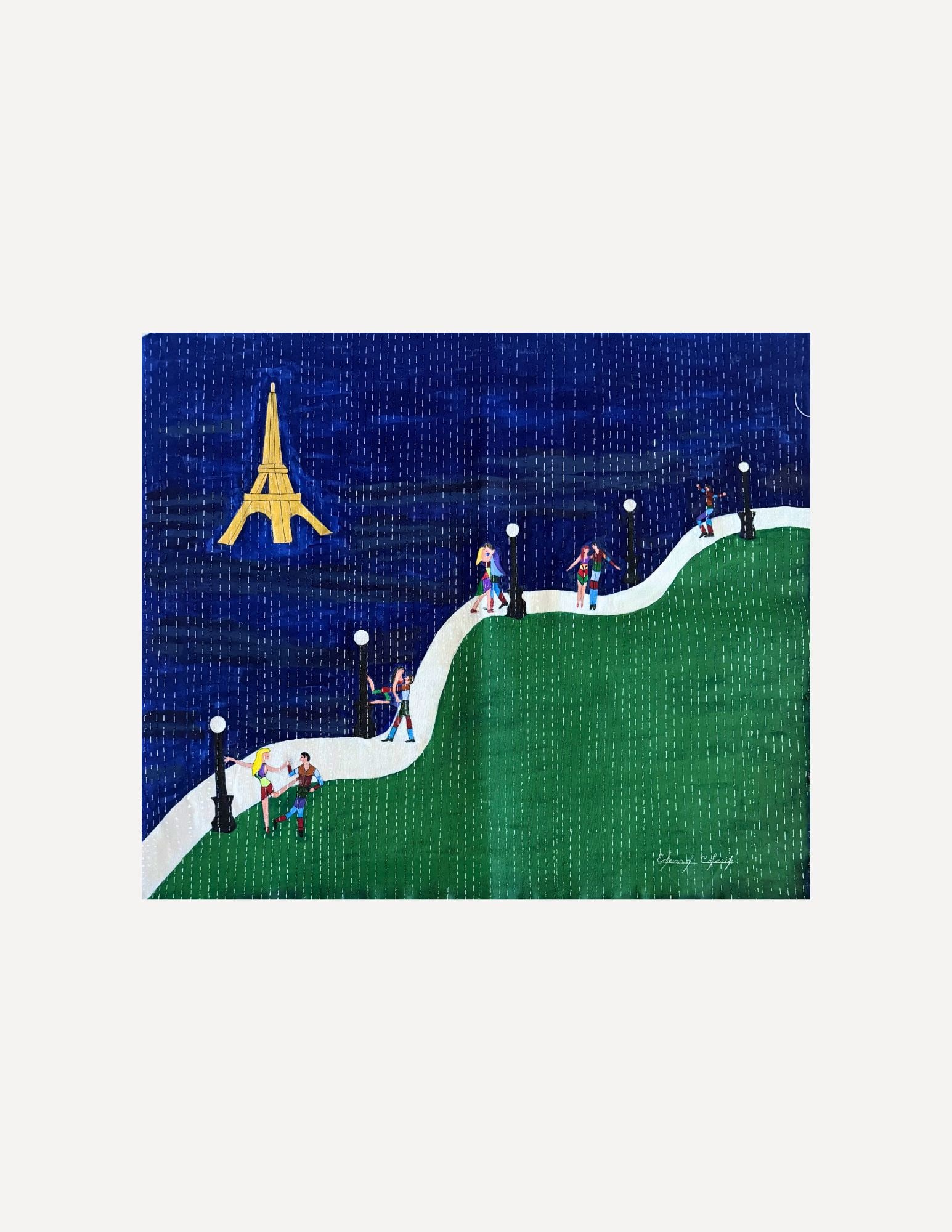 Edward Colarik Oil Painting: Edward ColarikPeople Dancing in Paris34.5" x 31"Oil on CanvasAbout the ArtistEdward Colarik was a Dallas-based multimedia artist, sculptor, designer, and producer whose career spanned more than five