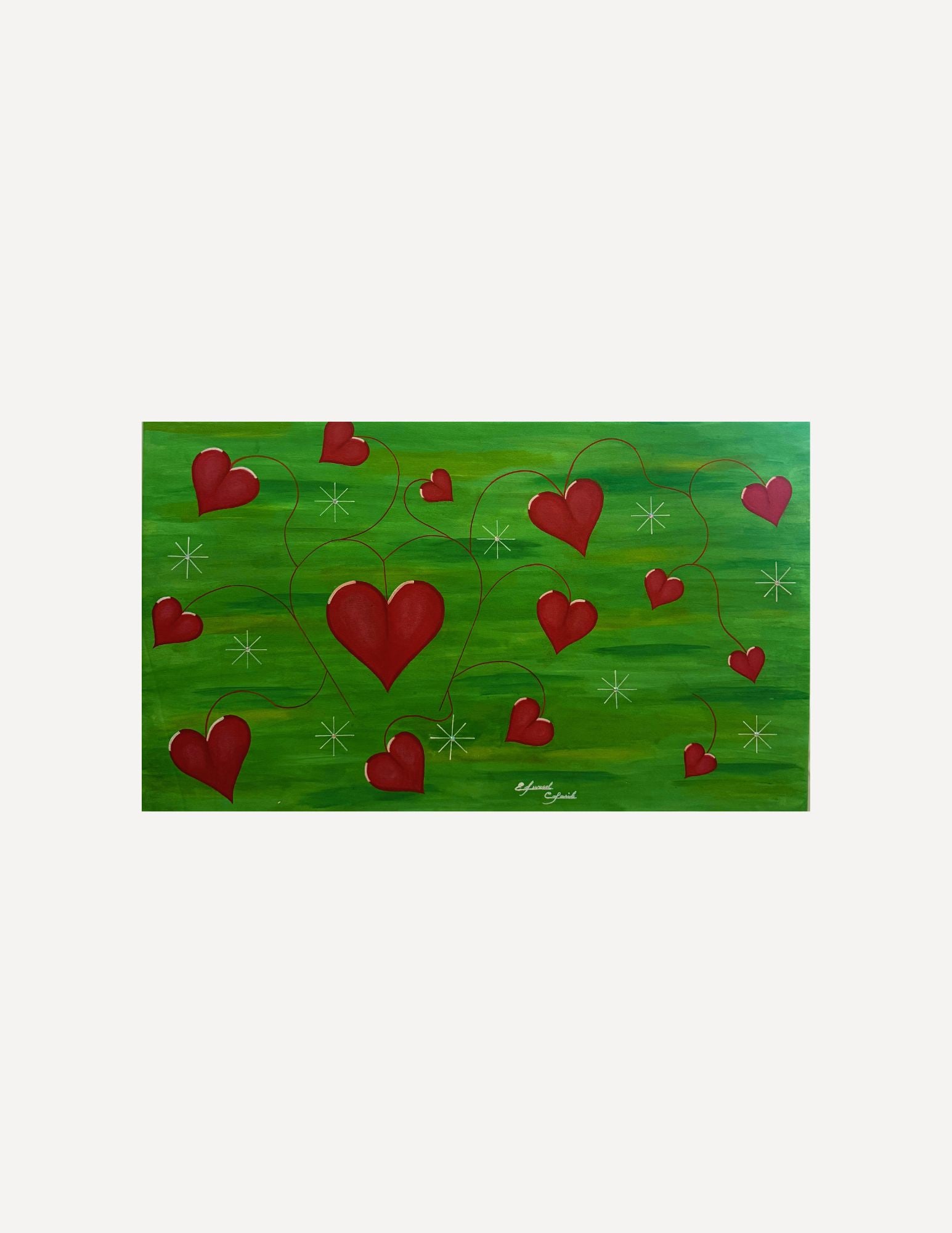 Edward Colarik Oil Painting: Edward ColarikCosmos Heart Connected48" x 38"Oil and Acrlyic on CanvasAbout the ArtistEdward Colarik was a Dallas-based multimedia artist, sculptor, designer, and producer whose career spanned more