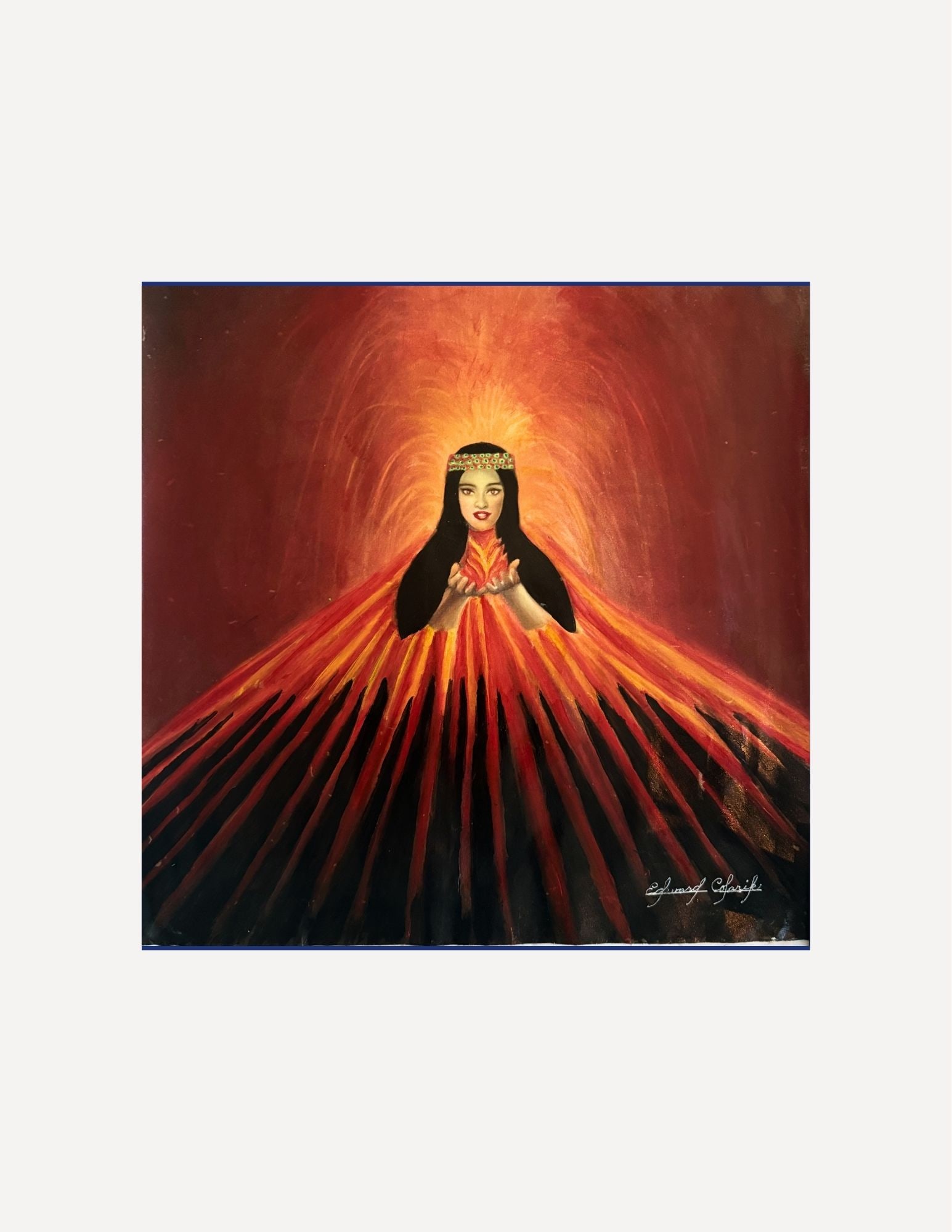 Edward Colarik Oil Painting: Edward ColarikPele Volcano 24" x 24"Oil on CanvasAbout the ArtistEdward Colarik was a Dallas-based multimedia artist, sculptor, designer, and producer whose career spanned more than five decades. Work