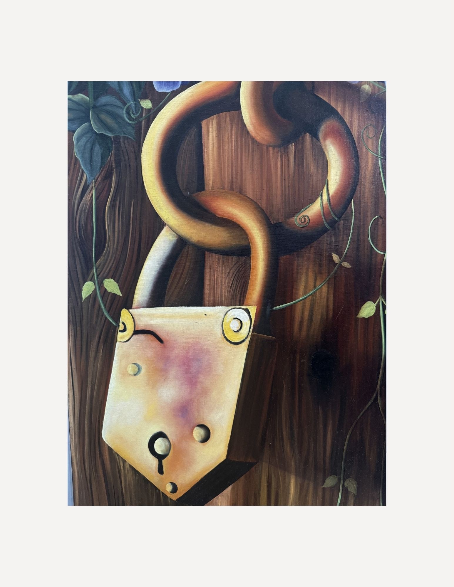 Geometric Abstract Contemporary Oil Painting: Solano17.5" x 11.5"Oil on CanvasLocket.
