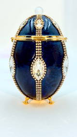 Vivian Alexander "Crystal Ball, Midnight Blue" Enameled Egg (1 of 5)