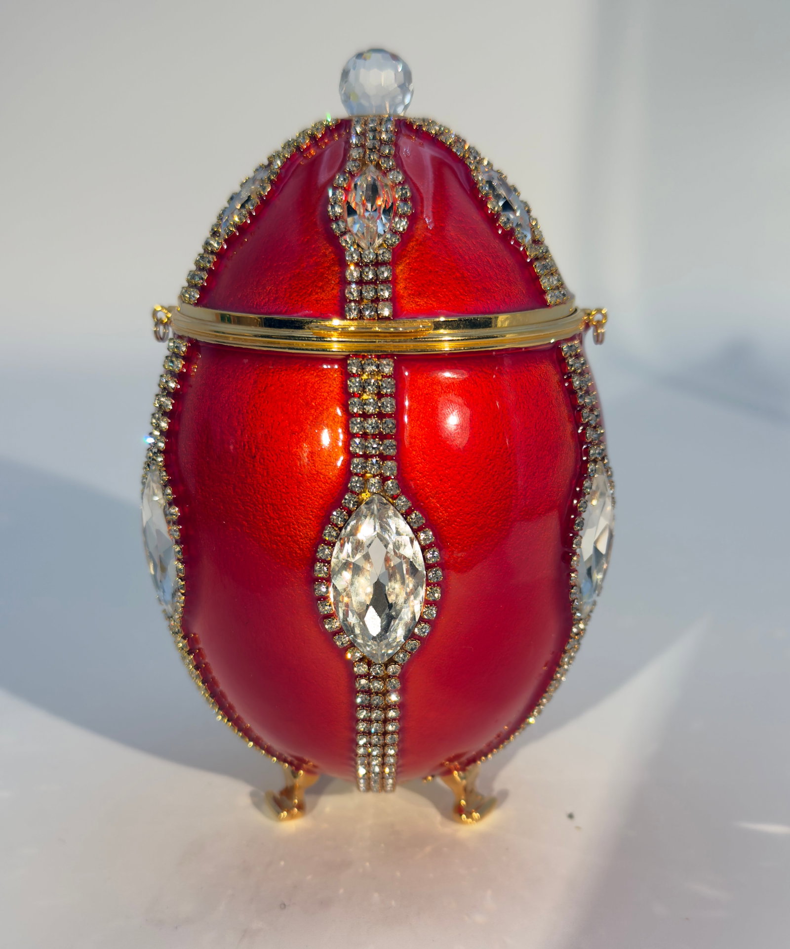 Vivian Alexander "Crystal Ball Red" Enameled Egg (1 of 3)