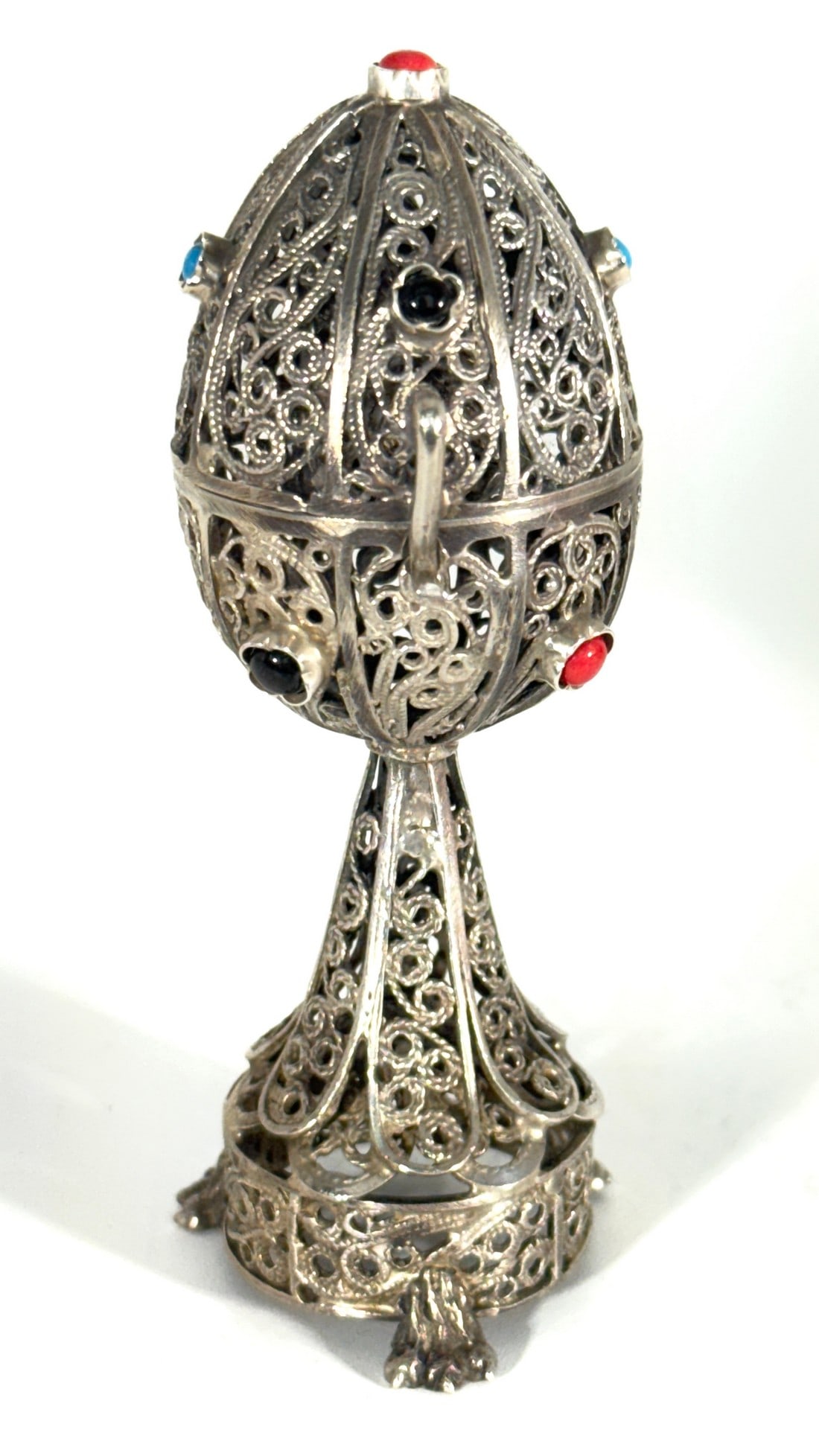 Imperial Russian Silver Filigree Surprise Egg with Lion of Judah (1873) (1 of 4)