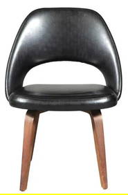 Eero Saarinen Black Leather Upholstered Chair (1 of 1)