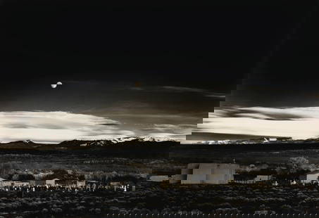 ANSEL ADAMS (1902–1984) Moonrise, Hernandez, New Mexico, 1941: ANSEL ADAMS (1902–1984)Moonrise, Hernandez, New Mexico, 1941. Photo print, printed later. Measures 40 x 60 inches
