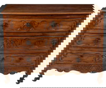French Provincial Louis XV Three Drawer Walnut (1 of 1)