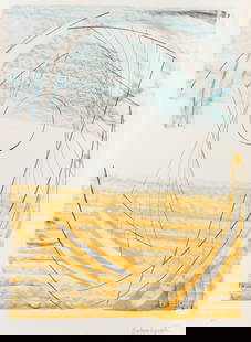 Barbara Hepworth (British) Porthmeor After: Artist: Barbara Hepworth (British). Title: Porthmeor. Offset print in colors. Measures: 32 x 23 inches. Of a middle-class family from the West Riding of Yorkshire, Barbara Hepworth was born in