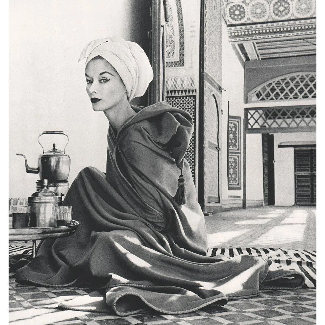 Irving Penn - Lisa Fonssagrives Penn, Marrakech: Irving Penn - Lisa Fonssagrives Penn, Marrakech. Medium: Gravure Print. Measures: 9 3/4 x 9 inches, mounted.