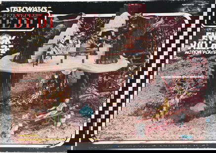 1983 Kenner Star Wars Return of The Jedi Ewok Village: Sealed play set has been encased. Box: 20 - 1/4" x 14 - 3/4".