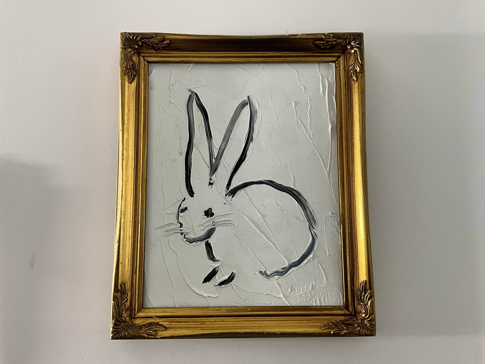 Hunt Slonem (American) Oil on Canvas Rabbits After: Oil on canvas. Measures 8 x 10 sight, 10 x 12 inches framed, Artist and collector Hunt Slonem is best known for huge Neo-Expressionist oil paintings populated with rows of birds, bunnies, and butterfl