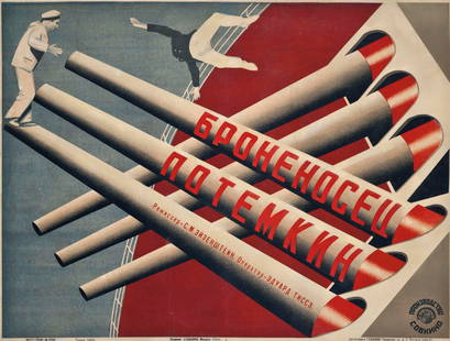 Stenberg Brothers (Vladimir, 1899-1982; Georgi, 1900-1933) Battleship Potemkin: Stenberg Brothers (Vladimir, 1899-1982; Georgi, 1900-1933) Battleship Potemkin, 1929. Lithograph in colors, mounted to linen. 27 x 36 inches, approximate size. LITERATURE Ades, p.86; The Avant-Garde A