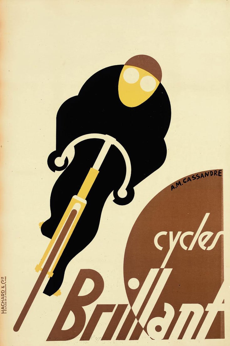 Adolphe Mouron Cassandre (1901-1968) CYCLES BRILLANT, after cassandre (1 of 1)