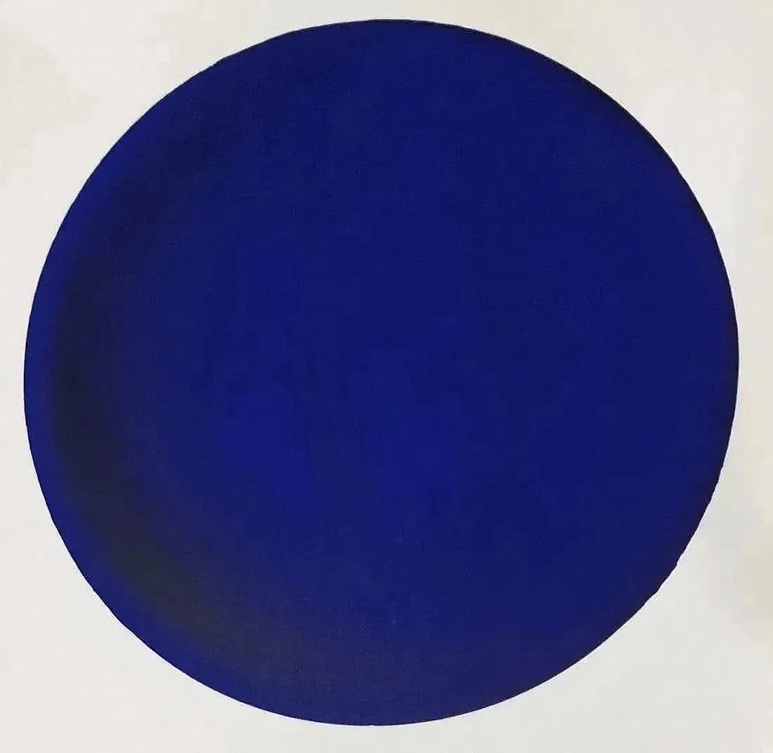 Yves Klein - Serigraph (Untitled, Blue) after: YVES KLEIN ,Untitled, Blue , Serigraph on Museum Archival art paper , measures approx 20" x 20" inches. Yves Klein is famous for his explorations into pure color—blue in particular. Employing only h